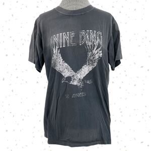 Anine Bing Eagle Lili Tee Faded Wash Black White Graphic Los Angeles Top Size M